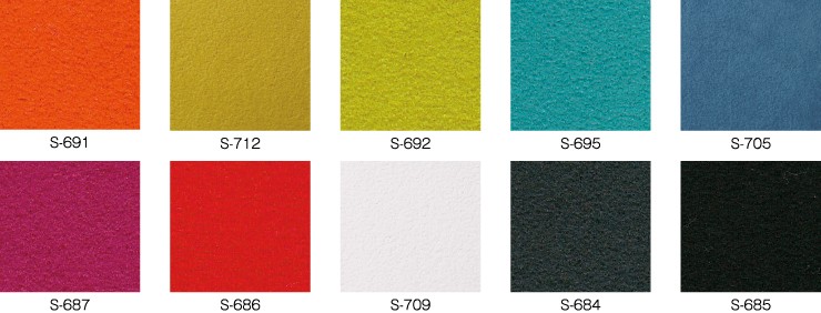 S(Artifical suede)/人工スエード(ポリエステル90% ポリウレタン10%):全10種・色、S691、S-712、S-692、S-695、S-705、S-687、S-686、S-709、S-684、S-685
