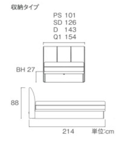 寸法表　ルフ　マルチコンフォートシステム　208　リフト収納