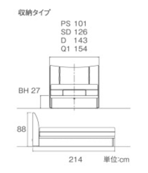 寸法表　ルフ　マルチコンフォートシステム　208　リフト収納